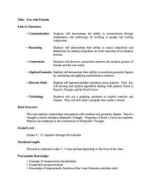 Title Fun with Fractals Link to Outcomes Communication Students  Form