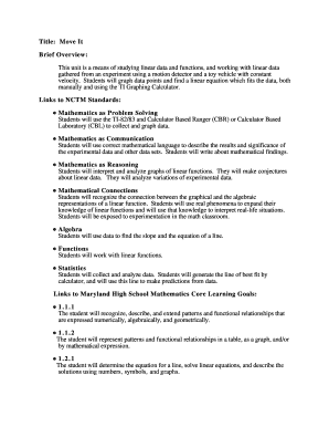 Title Move it Brief Overview This Unit is a Means of Studying Linear  Form