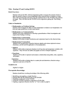 Title Heating UP and Cooling DOWN Brief Overview Students Will  Form