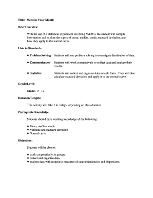 Title Melts in Your Mouth Brief Overview with the Use of a Statistical  Form