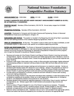 Secretary, GS 318 78 National Science Foundation  Form