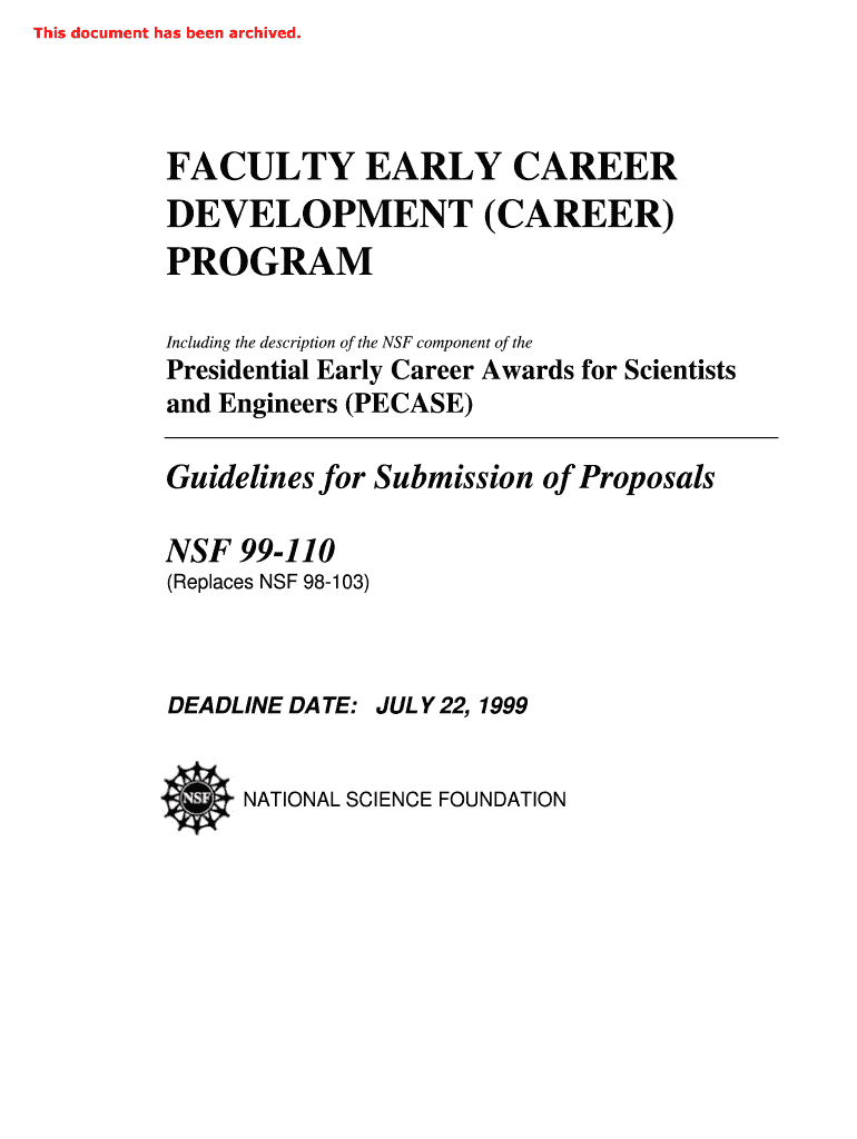 FACULTY EARLY CAREER  Form