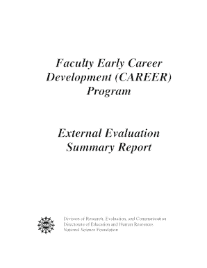 NSF 01 134, Faculty Early Career Development CAREER Program Nsf  Form