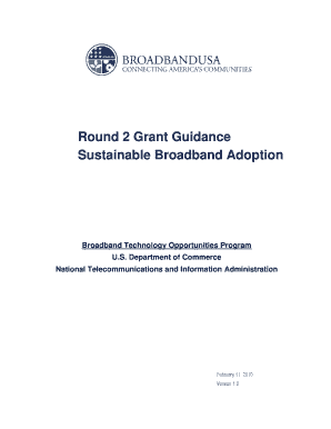 Round 2 Grant Guidance Sustainable Broadband Adoption Www2 Ntia DOC  Form