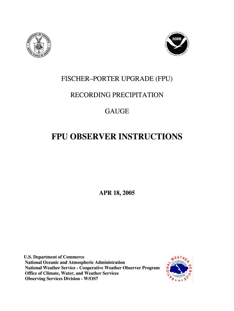 FPU OBSERVER INSTRUCTIONS APR 18, Nws Noaa  Form