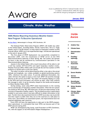Aware is Published by NOAAs National Weather Service Nws Noaa  Form