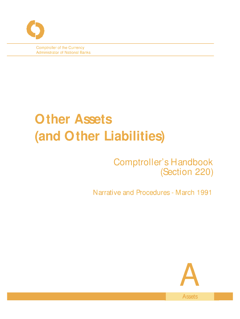 Other Assets and Other Liabilities Office of the Comptroller of the Occ  Form