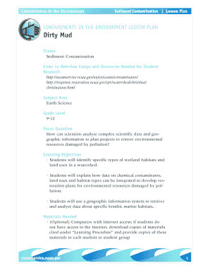 Dirty Mud Sediment Contamination Contaminents in the Environment Oceanservice Noaa  Form