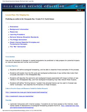 NOAA National Ocean Service Education Who Has the Data  Form