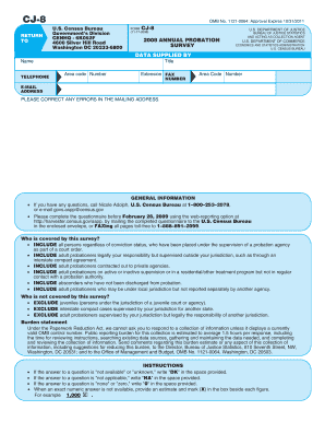 Annual Probation Survey Form Probation Bjs Ojp Usdoj