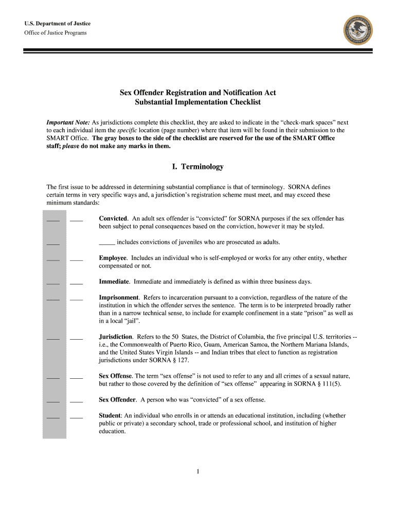 Sex Offender Registration and Notification Act Ojp Usdoj  Form