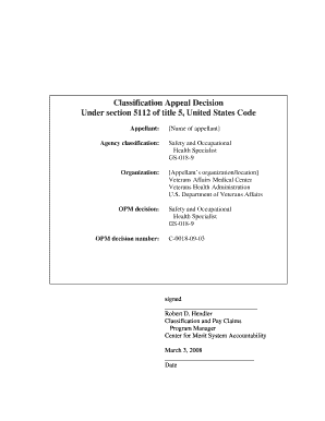 Agency Classification Opm  Form