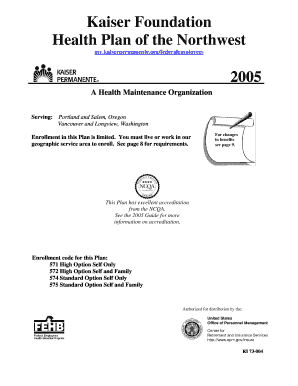 Kaiser Foundation Health Plan of the Northwest Opm  Form