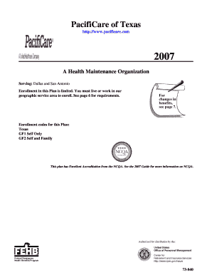 PacifiCare of Texas Office of Personnel Management Opm  Form