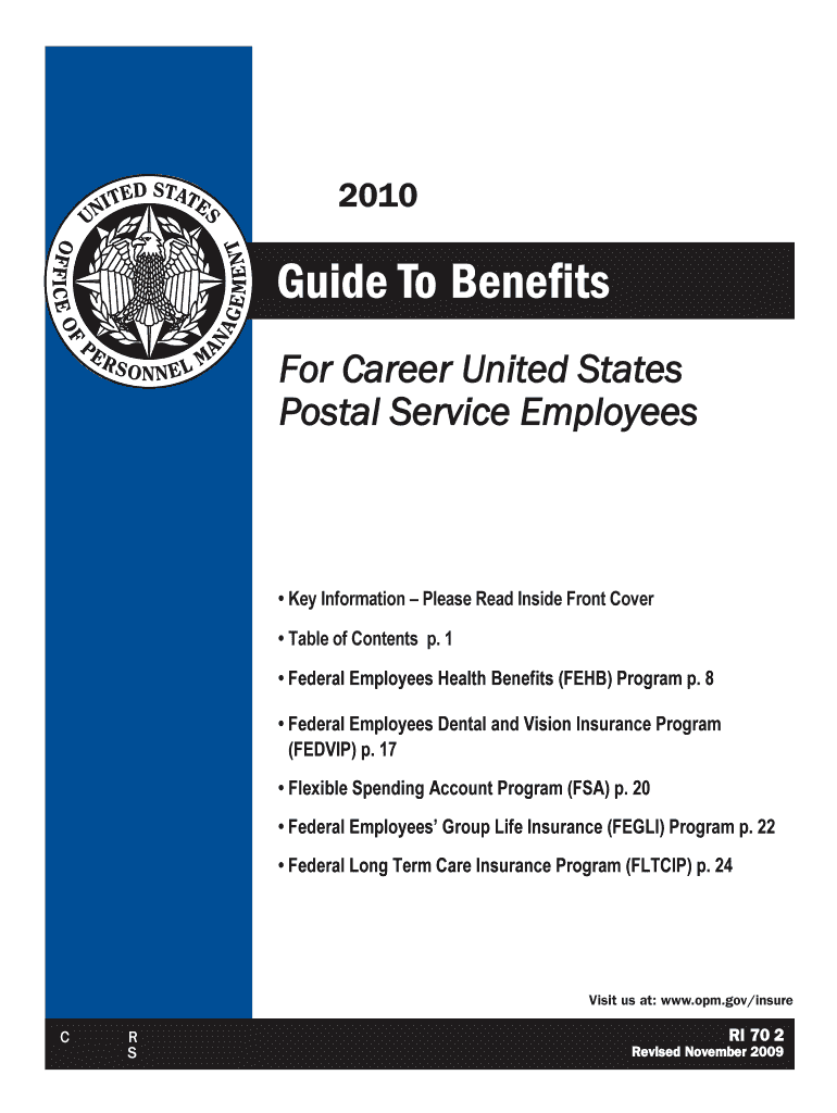 Areer United States Postal Service Employees Key Information Please Read inside Front Cover Table of Contents P Opm