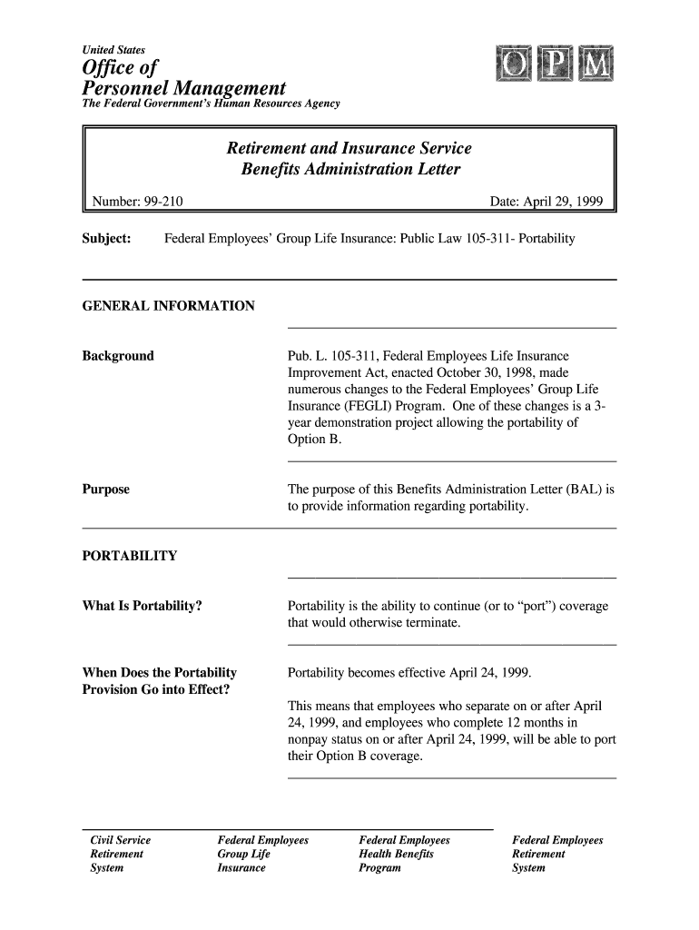 Portability Notice Office of Personnel Management Opm  Form