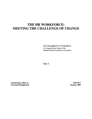Meeting the Challenge of Change Office of Personnel Management Opm  Form