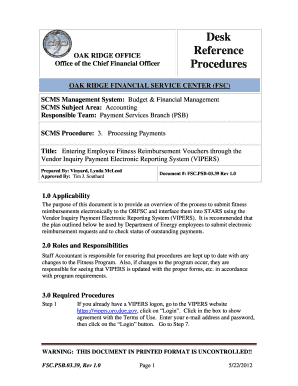 Desk Reference Procedures DOE Oak Ridge Operations Oro Doe  Form