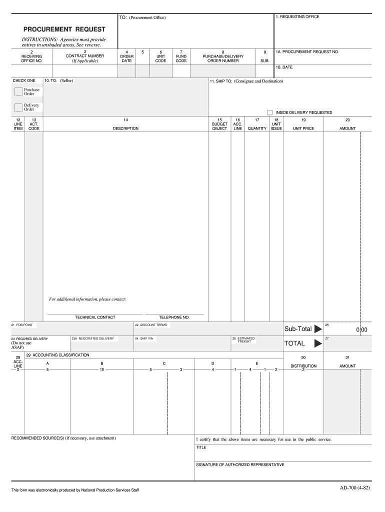 Fillable Ad 700  Form