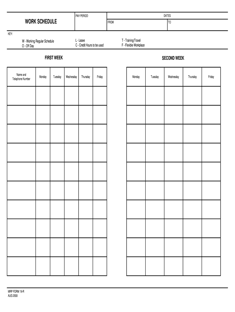 APPENDIX C Sample Schedule for 980 Work Week  Form