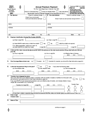 PBGC Form 1 Pbgc