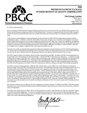 PREMIUM PAYMENT PACKAGE Pbgc  Form
