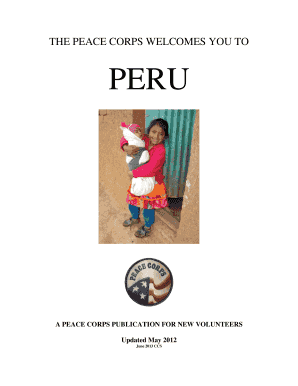 The Peace Corps Welcomes You to Peru the Peace Corps Welcomes You to Peru Peacecorps  Form