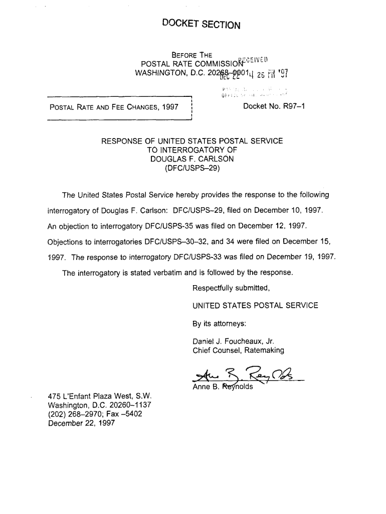 POSTAL RATE COMMISSIOt$EYiL Prc  Form