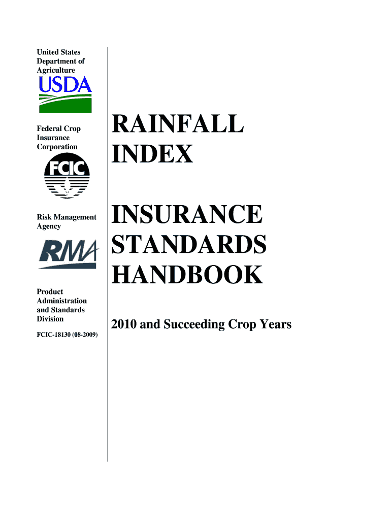 Rainfall Index Insurance Standards Handbook USDA Risk Rma Usda  Form