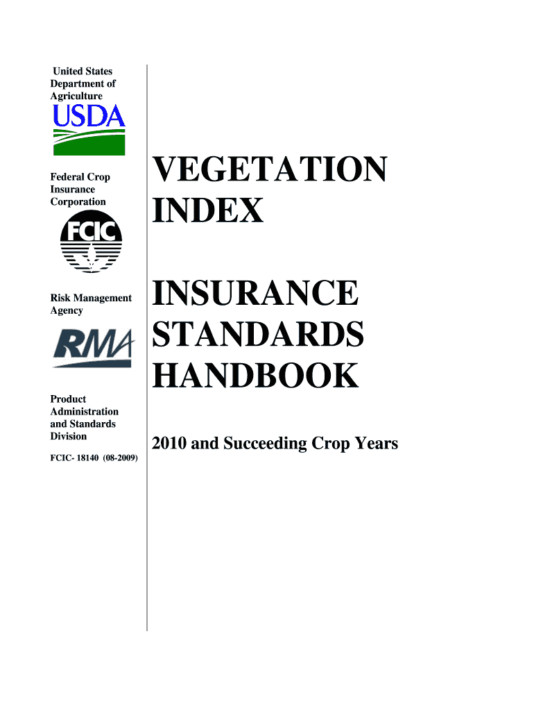 Vegetation Index Insurance Standards Handbook USDA Risk Rma Usda  Form
