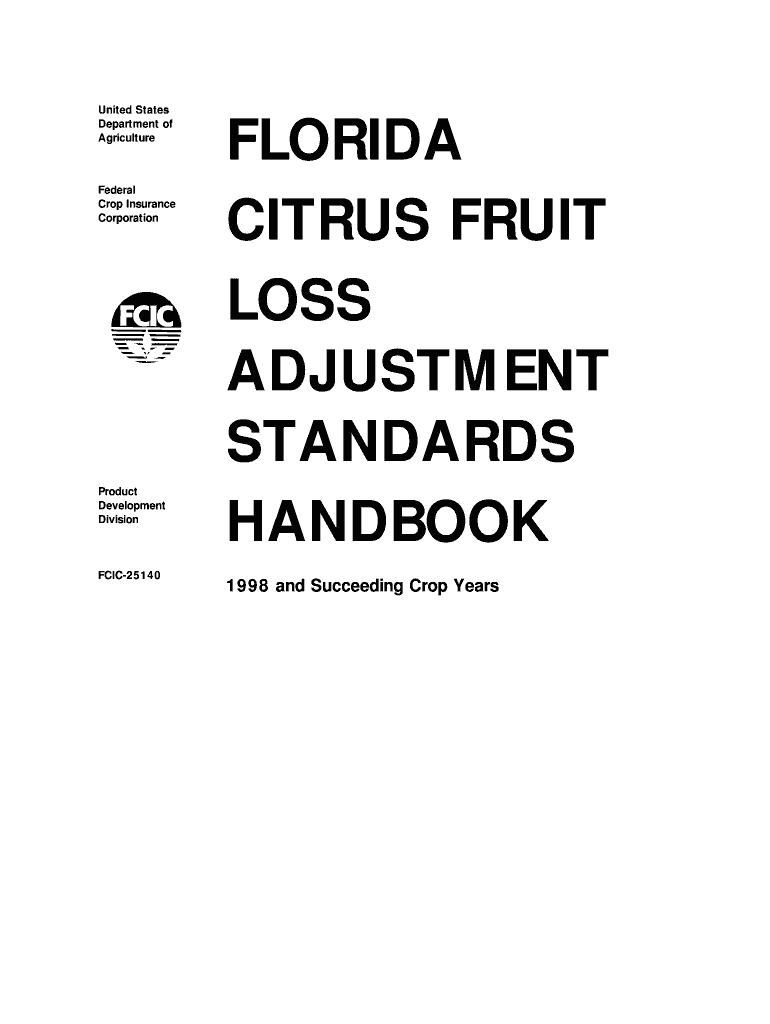Florida Citrus Loss Adjustment Standards Florida Citrus Loss Adjustment Standards Rma Usda  Form