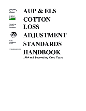 Aup &amp; Els Cotton Loss Adjustment Standards Handbook USDA Risk  Form