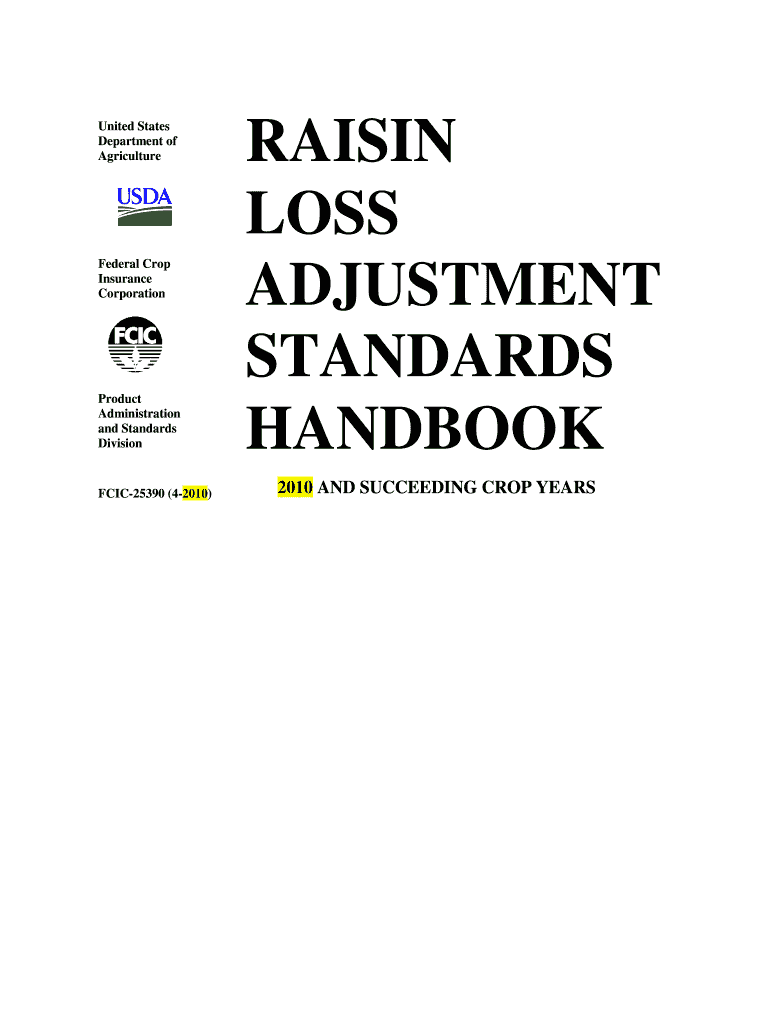 RAISIN LOSS ADJUSTMENT Rma Usda  Form