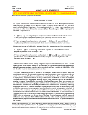  Rd 400 6 Compliance Statement Form 2009