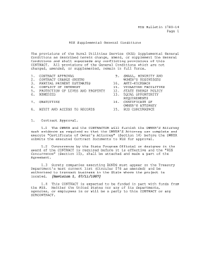 RUS Bulletin 1780 14 Page 1 RUS Supplemental General Rurdev Usda  Form