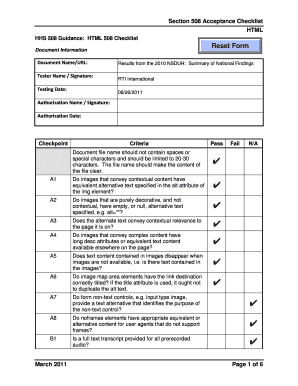 508 Compliance Checklist PDF  Form