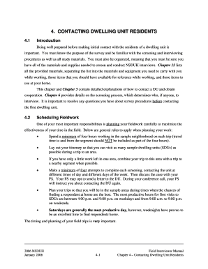 CONTACTING DWELLING UNIT RESIDENTS  Form