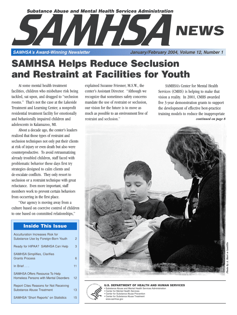 SAMHSA NEWS Fall 0104 Final Qxd the Substance Abuse and Samhsa  Form