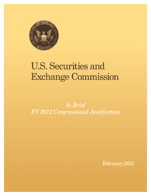 Congressional Justification FY in Brief Securities and Sec  Form