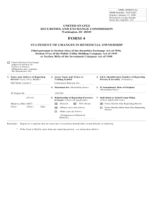 OMB APPROVAL OMB Number 3235 0287 Expires January 31, Estimated Average Burden Hours Per Response Sec  Form