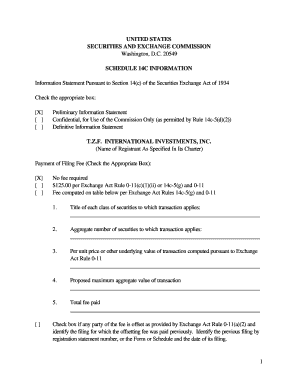 Information Statement Pursuant to Section 14c of the Securities Exchange Act of 1934 Sec