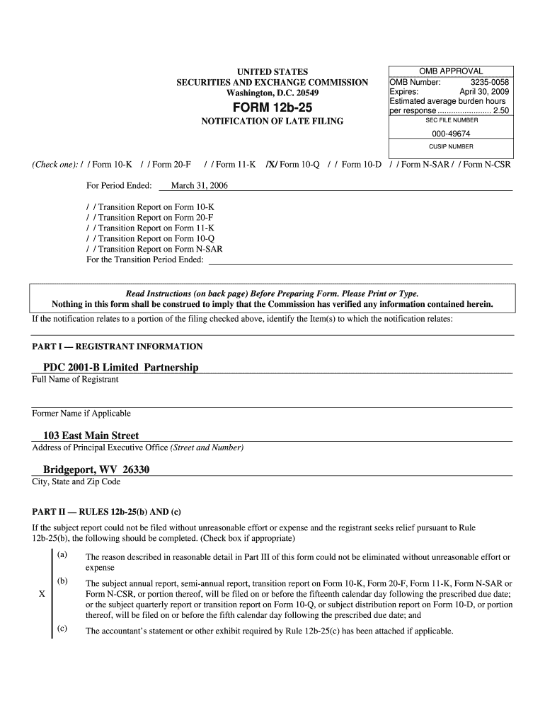 20549 FORM 12b 25 NOTIFICATION of LATE FILING OMB APPROVAL OMB Number 3235 0058 Expires April 30, Estimated Average Burden Hours