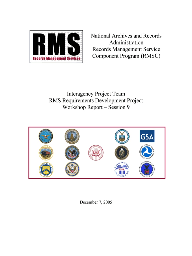 Interagency Project Team Records Management Services Requirements Development Project Workshop Report Session 9, December 7, Fun  Form