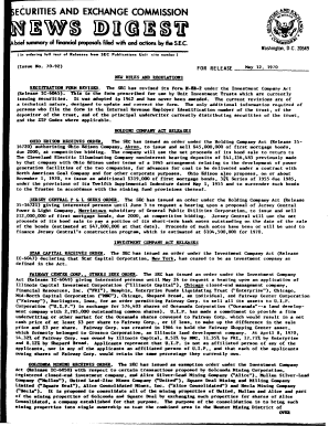 SEC News Digest, 05 12 1970 Securities and Exchange Sec  Form
