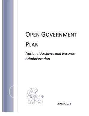 Open Government Plan National Archives and Records Administration Archives  Form