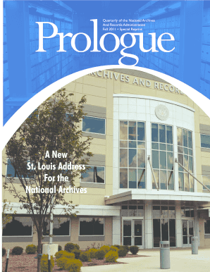 Prologue National Archives and Records Administration Archives  Form