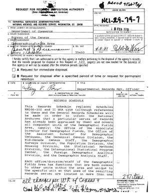 Demographic Fields Area DFA Archives  Form