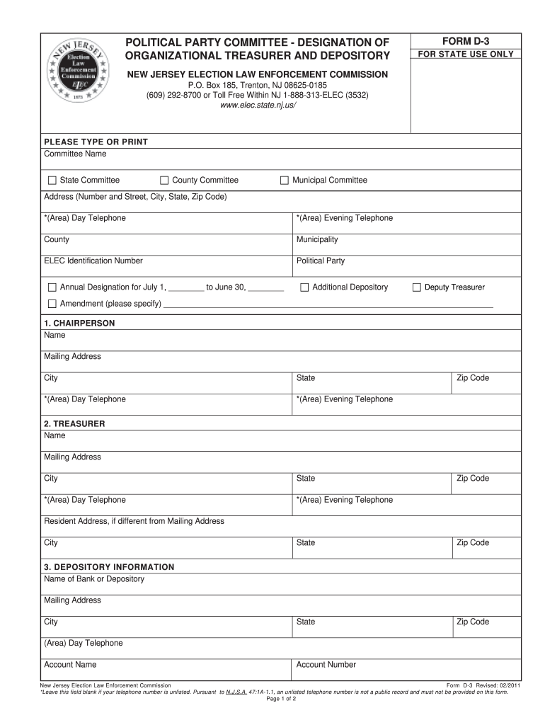  Nj Elec Forms 2011