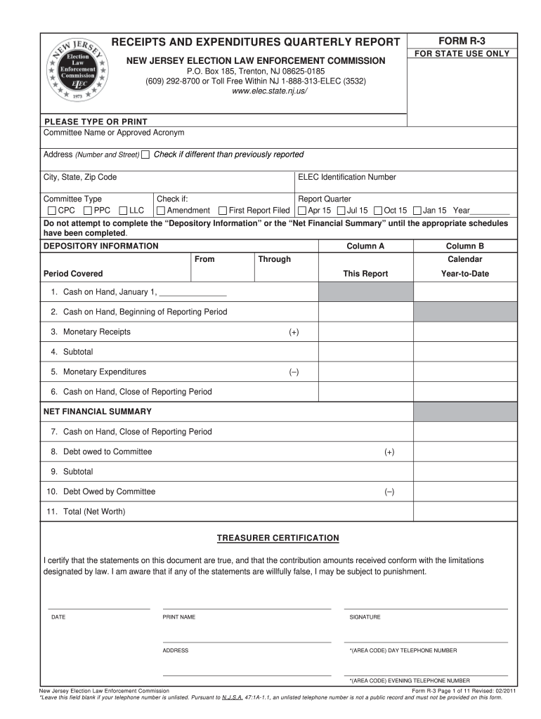  Election Law Enforcement Form R 3 2018-2024