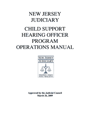 New Jersey Child Support Operation Manual PDF Form